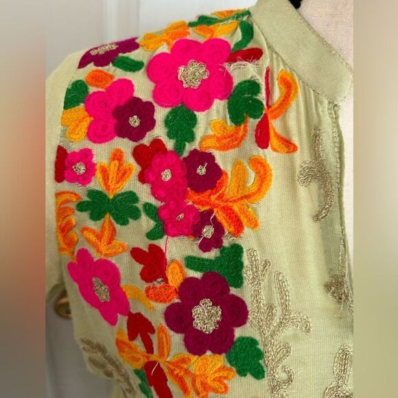 BIN SAEED PAKISTANI AUTHENTIC DESIGNER FLORAL EMBROIDERED DRESS - Picture 5 of 7